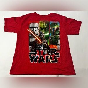 Star Wars Boys Red Short Sleeve Graphic Print Size M (8) Tshirt